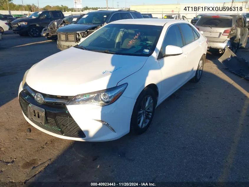 2016 Toyota Camry Se VIN: 4T1BF1FKXGU596318 Lot: 40923443