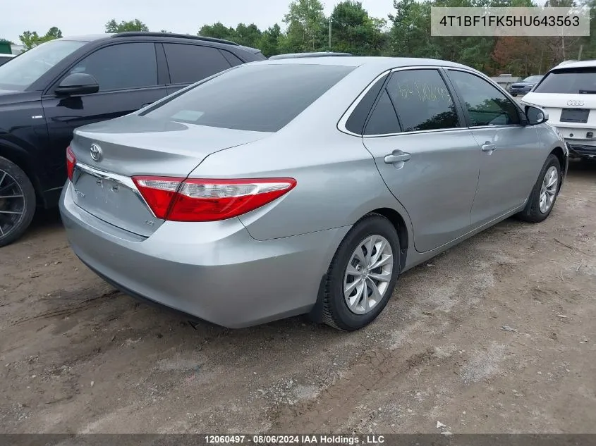 2017 Toyota Camry Le/Xle/Se/Xse VIN: 4T1BF1FK5HU643563 Lot: 12060497