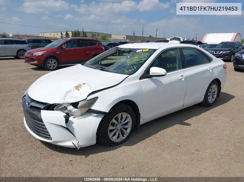 2017 Toyota Camry VIN: 4T1BD1FK7HU219453 Lot: 12062956