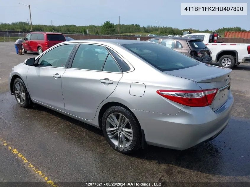 2017 Toyota Camry Le/Xle/Se/Xse VIN: 4T1BF1FK2HU407890 Lot: 12077521