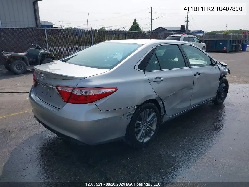 2017 Toyota Camry Le/Xle/Se/Xse VIN: 4T1BF1FK2HU407890 Lot: 12077521