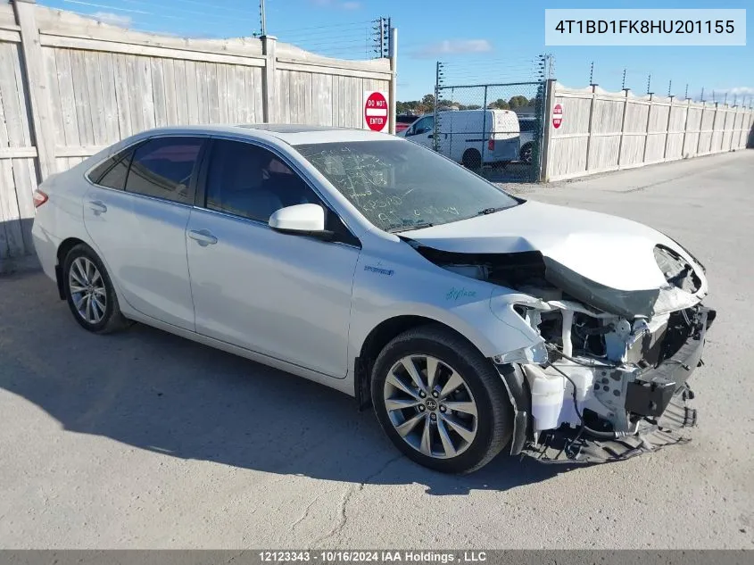 2017 Toyota Camry Hybrid Xle VIN: 4T1BD1FK8HU201155 Lot: 12123343