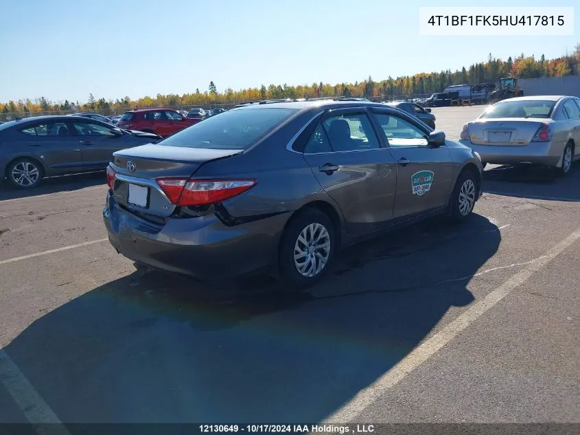 2017 Toyota Camry Le/Xle/Se/Xse VIN: 4T1BF1FK5HU417815 Lot: 12130649