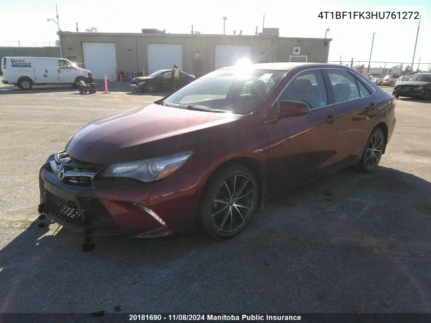 2017 Toyota Camry Xse VIN: 4T1BF1FK3HU761272 Lot: 20181690