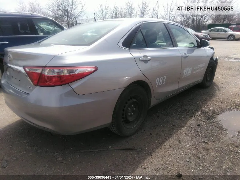 2017 Toyota Camry Le VIN: 4T1BF1FK5HU450555 Lot: 39096443