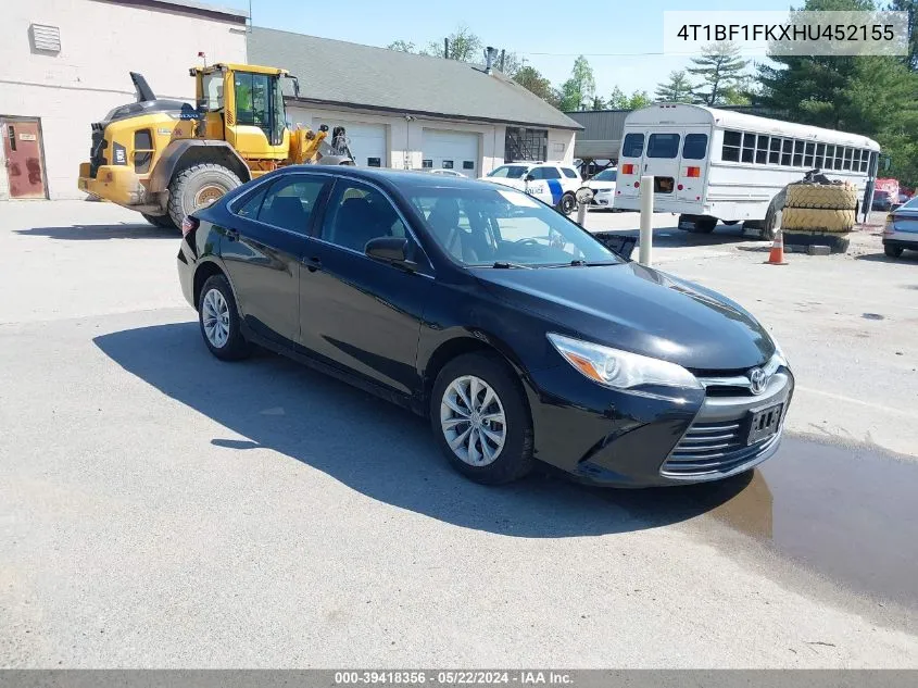 2017 Toyota Camry Le VIN: 4T1BF1FKXHU452155 Lot: 39418356