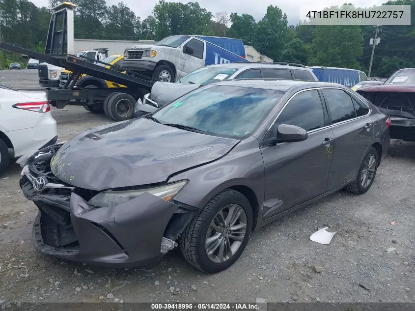 2017 Toyota Camry Se VIN: 4T1BF1FK8HU722757 Lot: 39418995