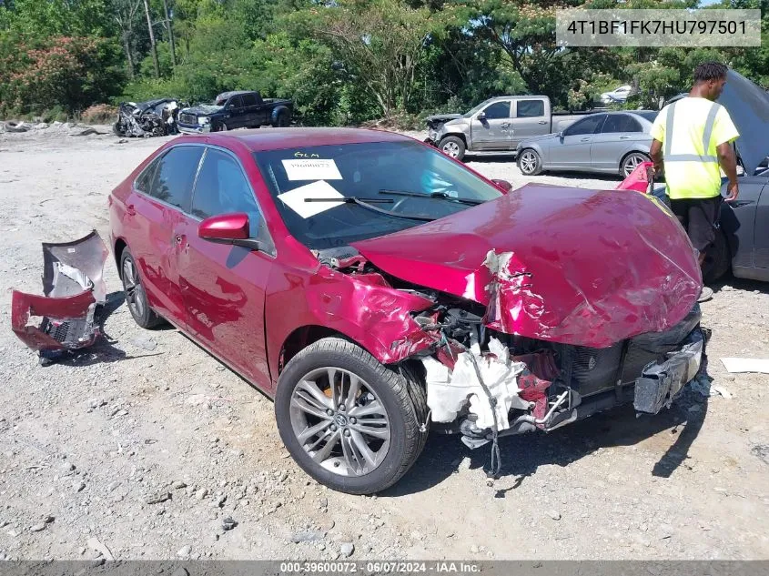 2017 Toyota Camry Se VIN: 4T1BF1FK7HU797501 Lot: 39600072