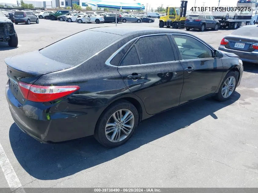 2017 Toyota Camry Se VIN: 4T1BF1FK5HU379275 Lot: 39738490