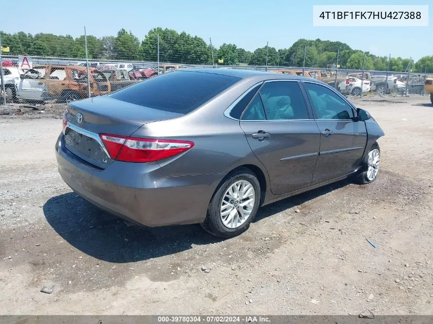 2017 Toyota Camry Le VIN: 4T1BF1FK7HU427388 Lot: 39780304