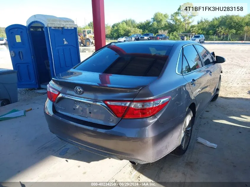 2017 Toyota Camry Se VIN: 4T1BF1FK3HU283158 Lot: 40234299