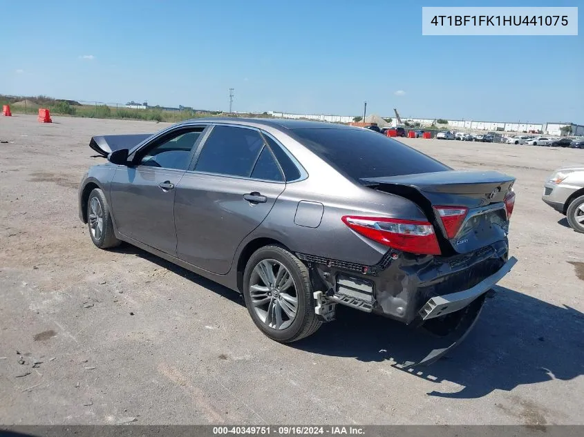 2017 Toyota Camry Se VIN: 4T1BF1FK1HU441075 Lot: 40349751