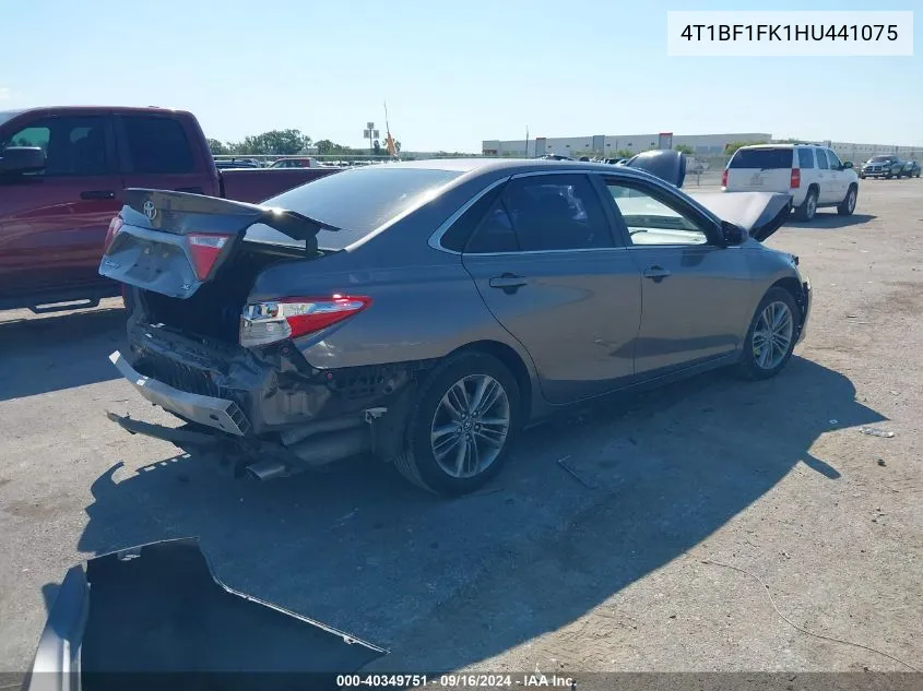 2017 Toyota Camry Se VIN: 4T1BF1FK1HU441075 Lot: 40349751