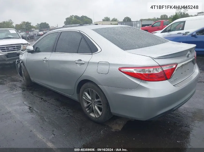 2017 Toyota Camry Se VIN: 4T1BF1FK4HU445248 Lot: 40793954