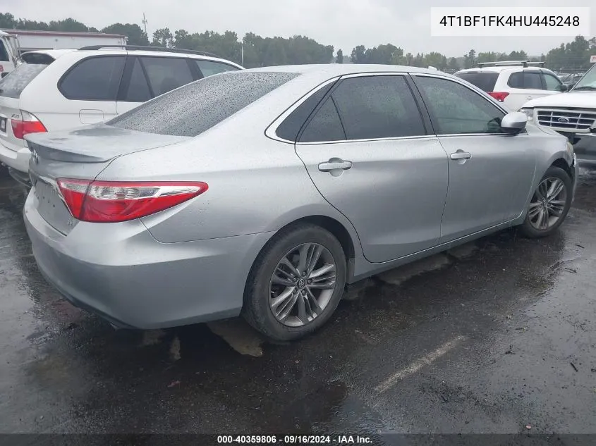 2017 Toyota Camry Se VIN: 4T1BF1FK4HU445248 Lot: 40793954