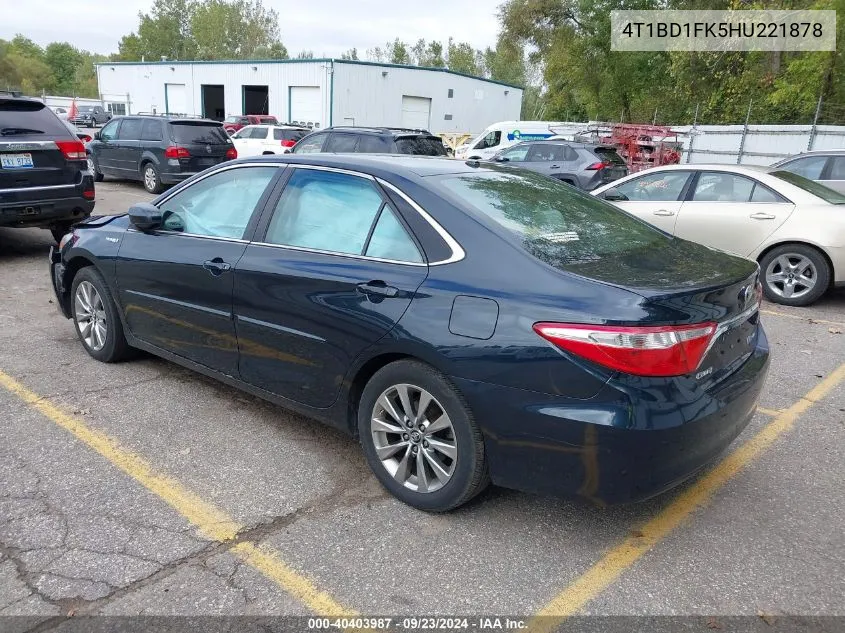 4T1BD1FK5HU221878 2017 Toyota Camry Hybrid Xle