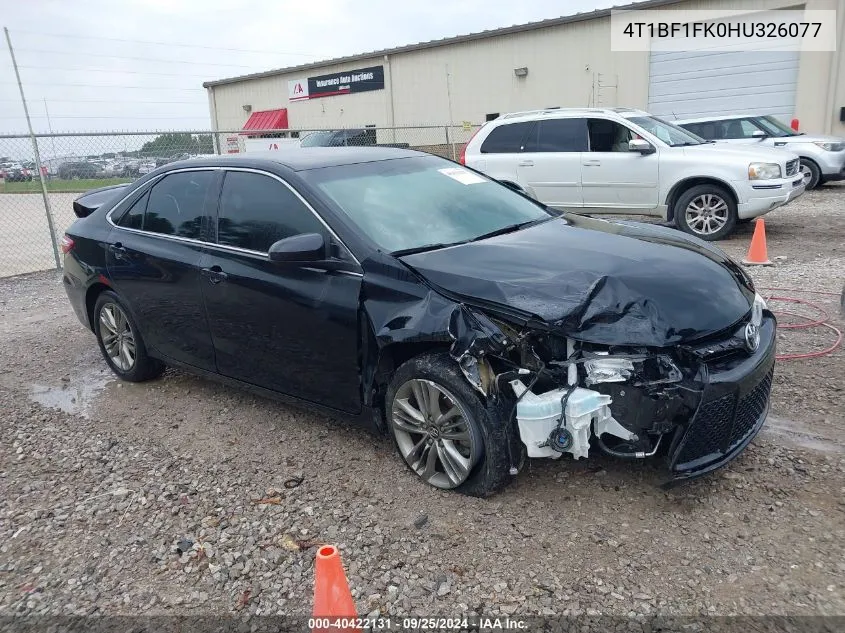 2017 Toyota Camry Se VIN: 4T1BF1FK0HU326077 Lot: 40422131