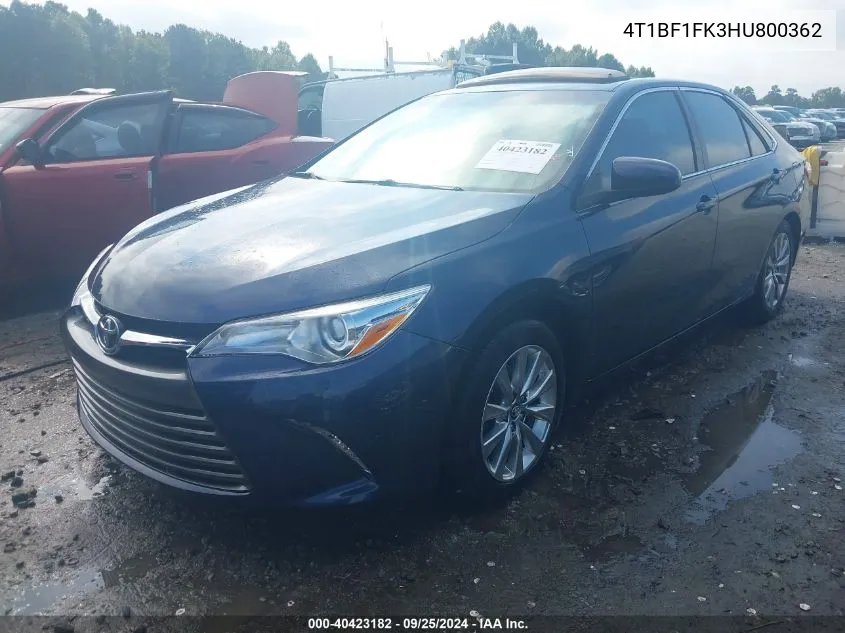 2017 Toyota Camry Xle VIN: 4T1BF1FK3HU800362 Lot: 40423182