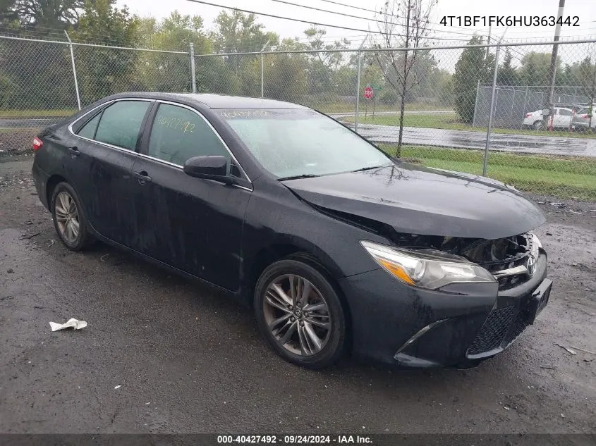 2017 Toyota Camry Se VIN: 4T1BF1FK6HU363442 Lot: 40427492