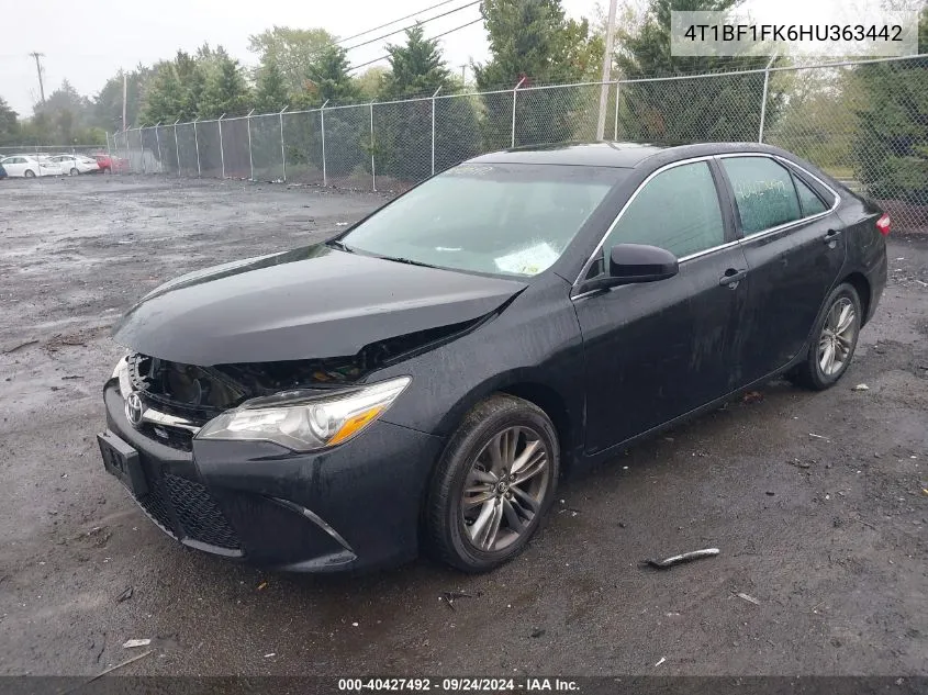 2017 Toyota Camry Se VIN: 4T1BF1FK6HU363442 Lot: 40427492