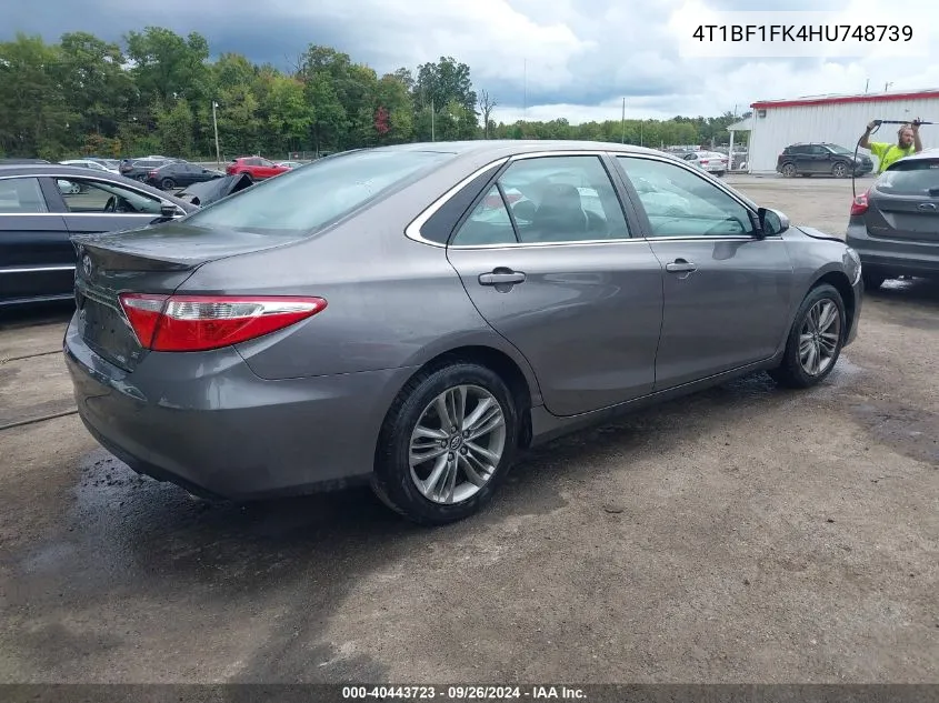 2017 Toyota Camry Se VIN: 4T1BF1FK4HU748739 Lot: 40443723