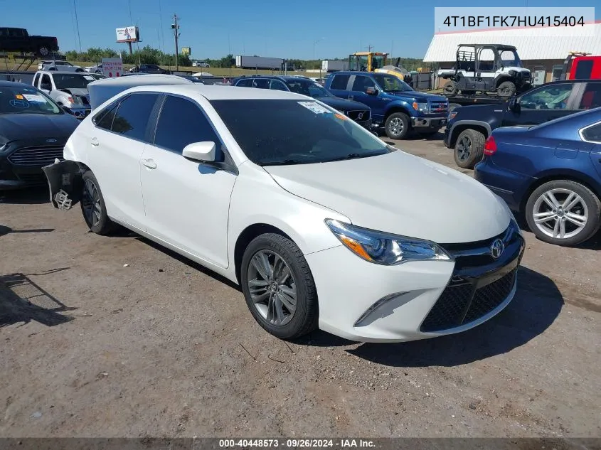 2017 Toyota Camry Se VIN: 4T1BF1FK7HU415404 Lot: 40448573