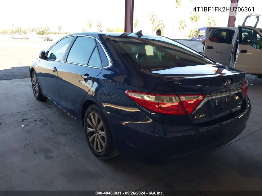 2017 Toyota Camry Xle VIN: 4T1BF1FK2HU706361 Lot: 40453831