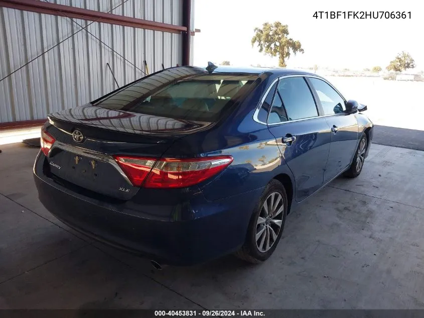 2017 Toyota Camry Xle VIN: 4T1BF1FK2HU706361 Lot: 40453831