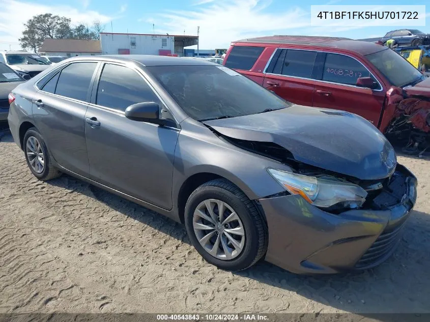 2017 Toyota Camry Le VIN: 4T1BF1FK5HU701722 Lot: 40543843