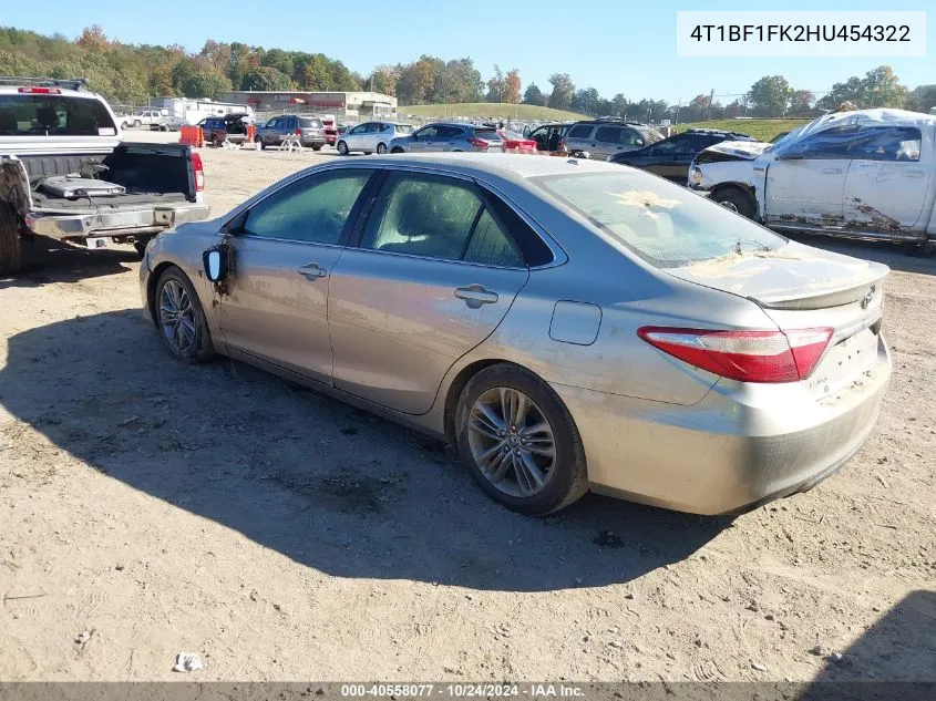 2017 Toyota Camry Se VIN: 4T1BF1FK2HU454322 Lot: 40558077