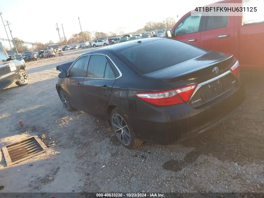 2017 Toyota Camry Xse VIN: 4T1BF1FK9HU631125 Lot: 40633230