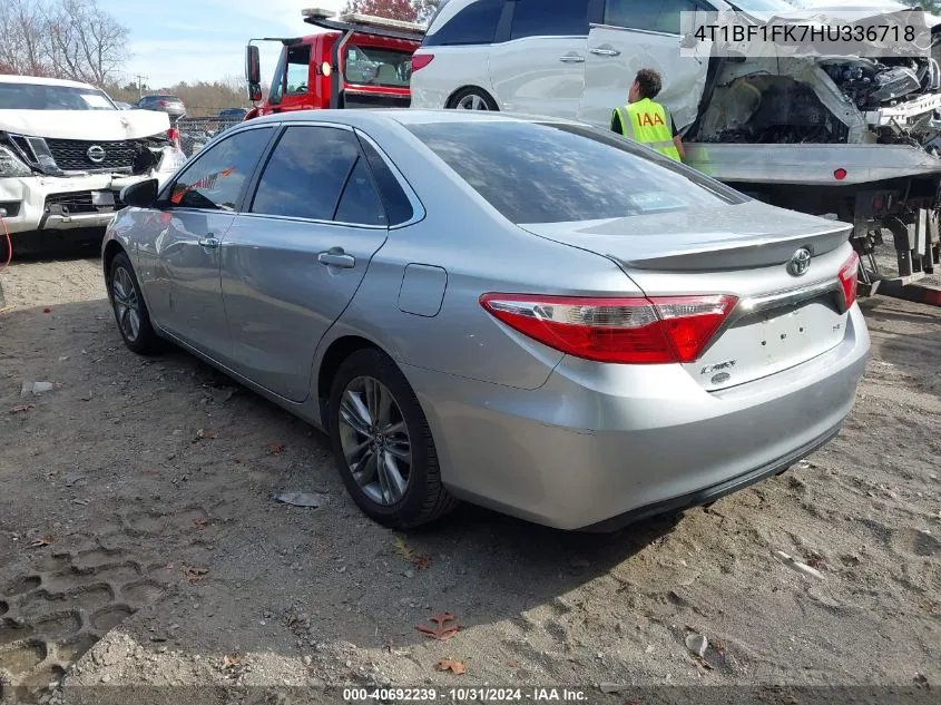 2017 Toyota Camry Se VIN: 4T1BF1FK7HU336718 Lot: 40692239