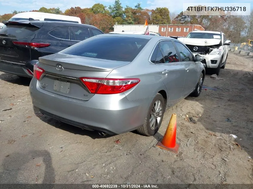 2017 Toyota Camry Se VIN: 4T1BF1FK7HU336718 Lot: 40692239