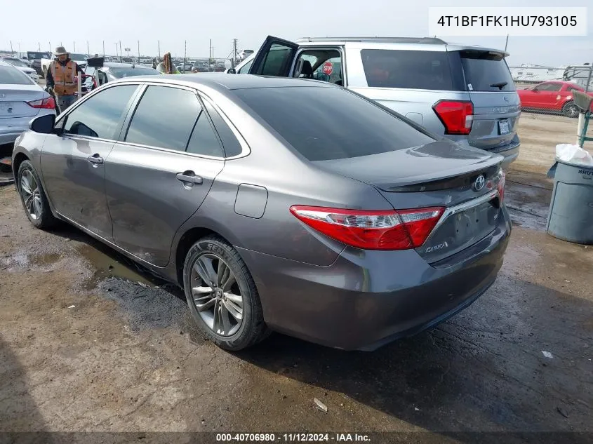 2017 Toyota Camry Se VIN: 4T1BF1FK1HU793105 Lot: 40706980