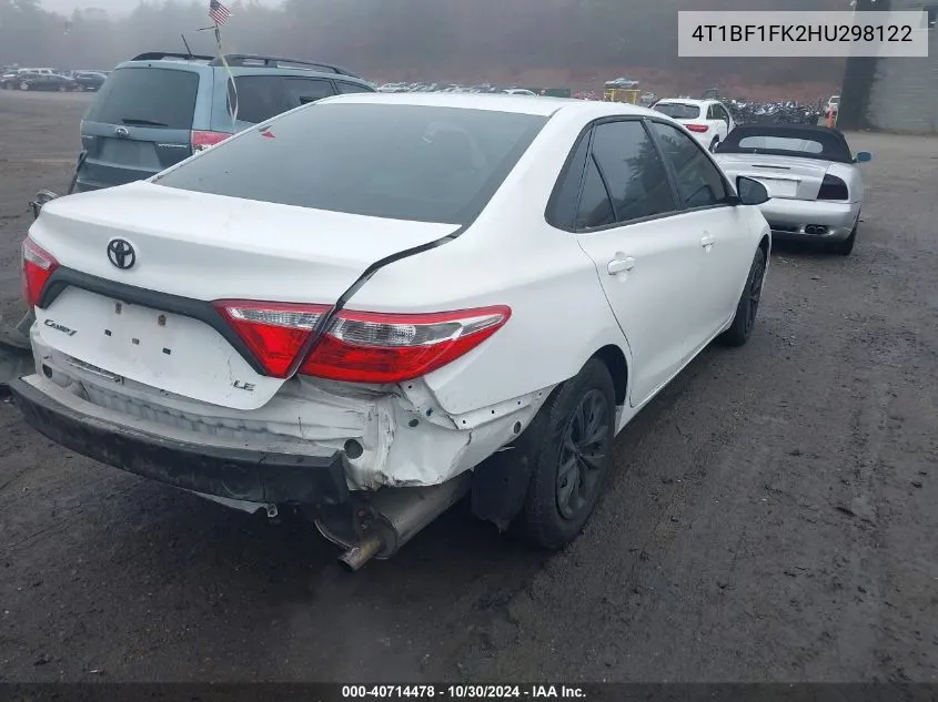 2017 Toyota Camry Le VIN: 4T1BF1FK2HU298122 Lot: 40714478