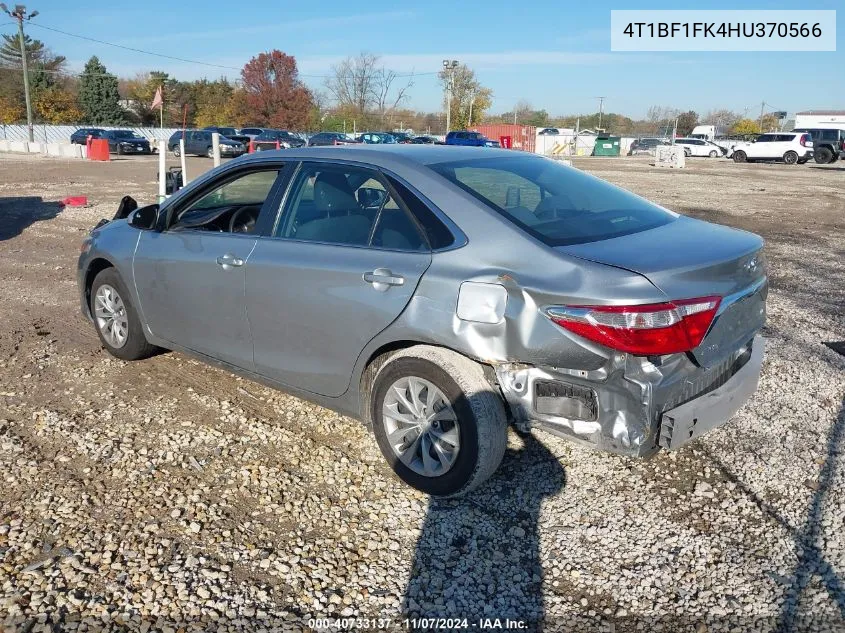 2017 Toyota Camry Le VIN: 4T1BF1FK4HU370566 Lot: 40733137