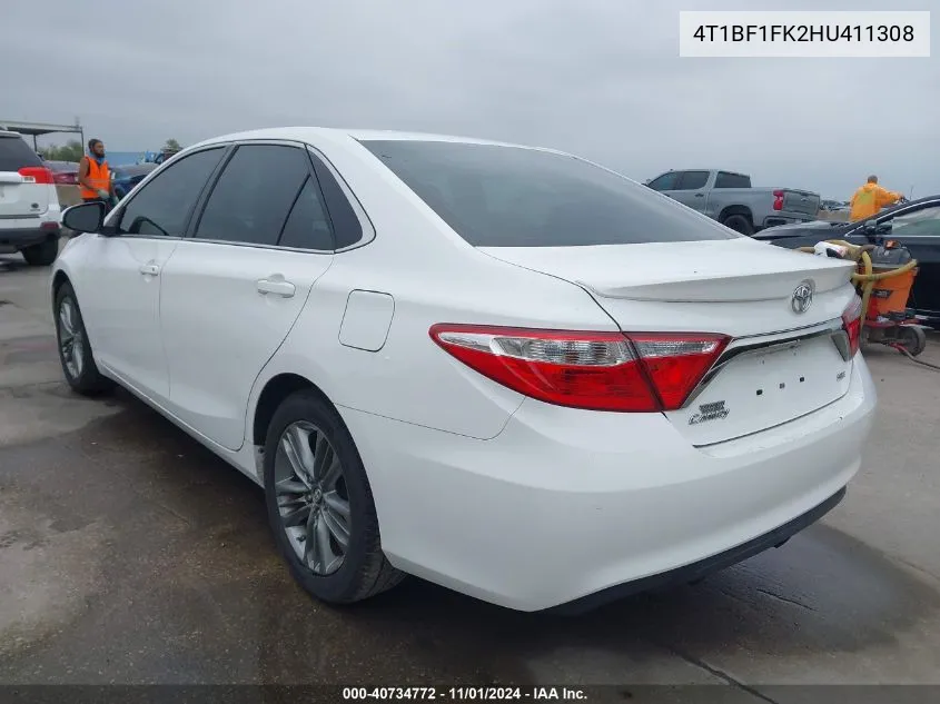 2017 Toyota Camry Se VIN: 4T1BF1FK2HU411308 Lot: 40734772