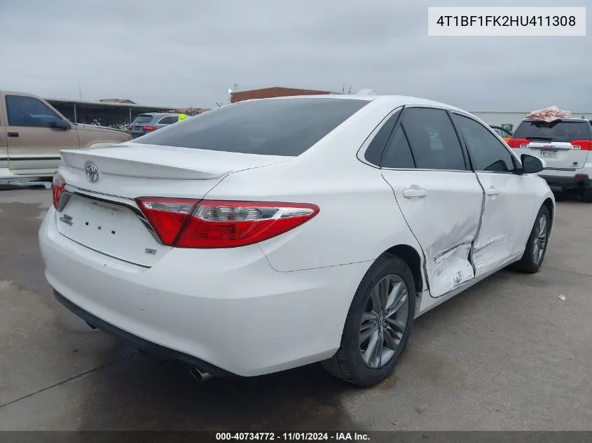 2017 Toyota Camry Se VIN: 4T1BF1FK2HU411308 Lot: 40734772