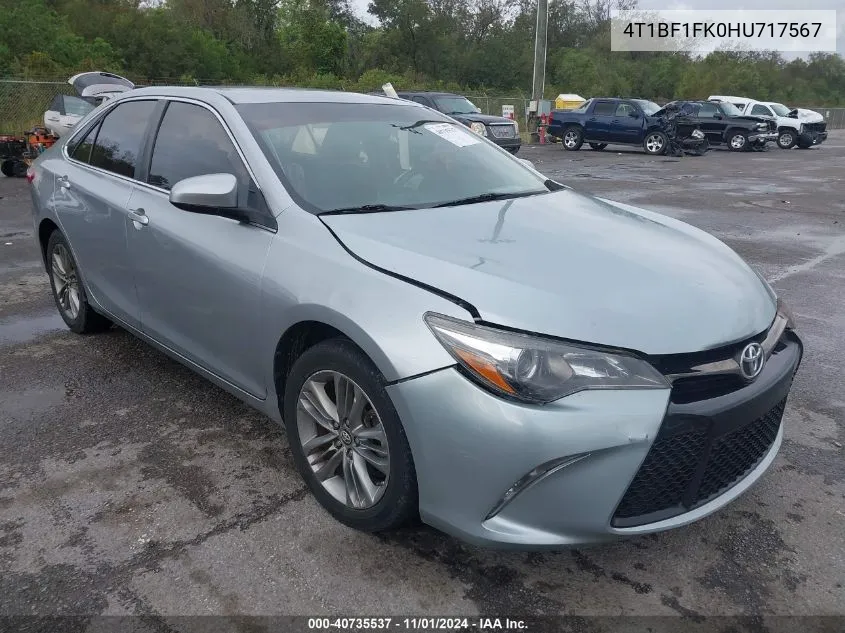 2017 Toyota Camry Se VIN: 4T1BF1FK0HU717567 Lot: 40735537