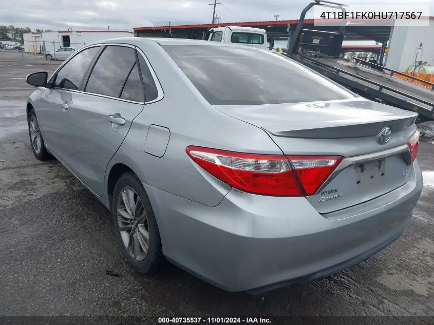 2017 Toyota Camry Se VIN: 4T1BF1FK0HU717567 Lot: 40735537