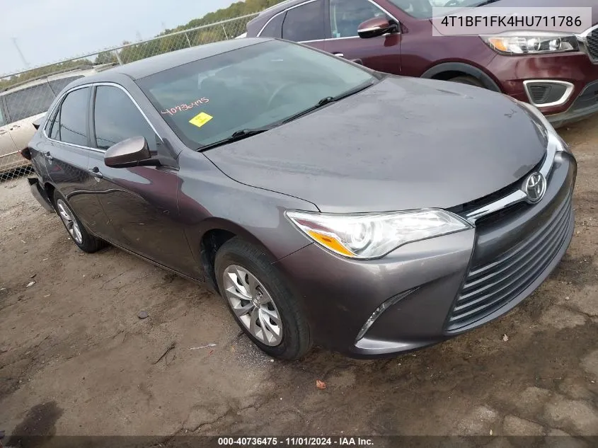 2017 Toyota Camry Le VIN: 4T1BF1FK4HU711786 Lot: 40736475