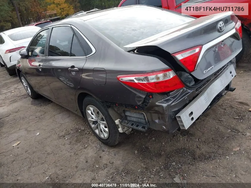 2017 Toyota Camry Le VIN: 4T1BF1FK4HU711786 Lot: 40736475