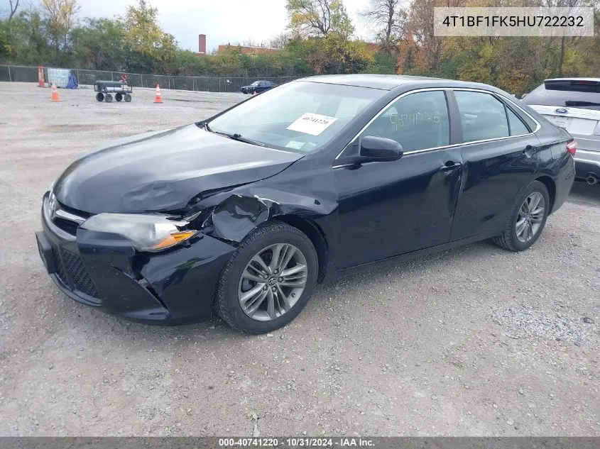 2017 Toyota Camry Se VIN: 4T1BF1FK5HU722232 Lot: 40741220