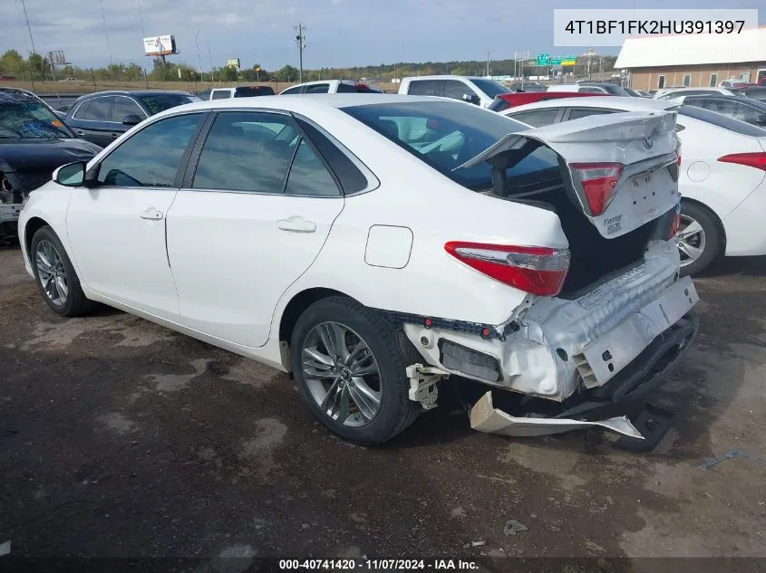 2017 Toyota Camry Se VIN: 4T1BF1FK2HU391397 Lot: 40741420