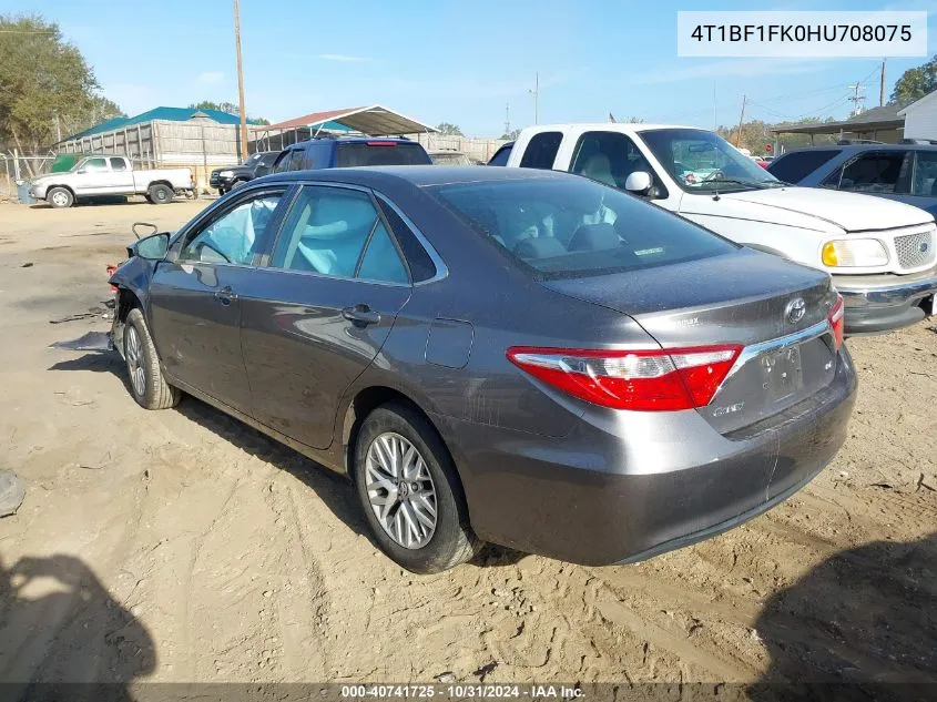 2017 Toyota Camry Le VIN: 4T1BF1FK0HU708075 Lot: 40741725