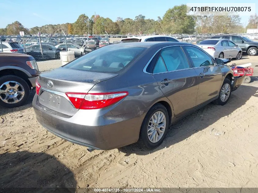 2017 Toyota Camry Le VIN: 4T1BF1FK0HU708075 Lot: 40741725