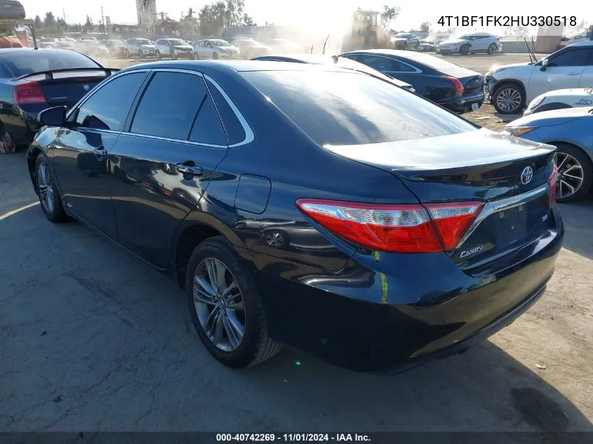 2017 Toyota Camry Se VIN: 4T1BF1FK2HU330518 Lot: 40742269