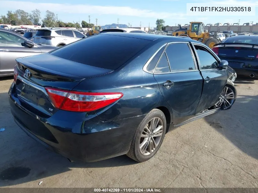 2017 Toyota Camry Se VIN: 4T1BF1FK2HU330518 Lot: 40742269