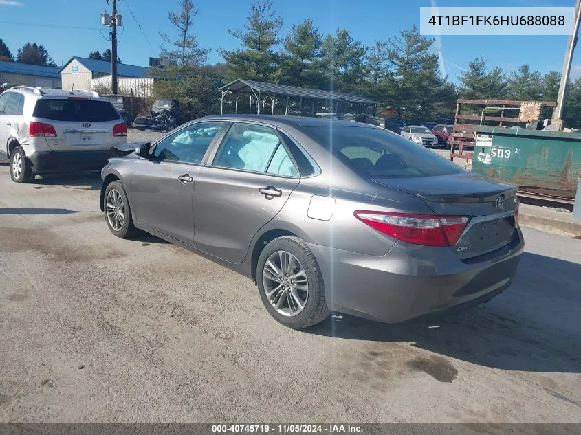 2017 Toyota Camry Se VIN: 4T1BF1FK6HU688088 Lot: 40745719