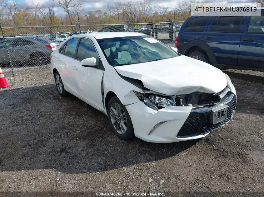 2017 Toyota Camry Se VIN: 4T1BF1FK4HU376819 Lot: 40748265